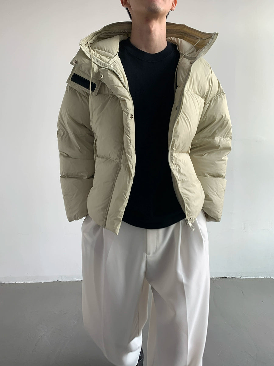 Hooded White Duck Down Puffer Jacket WN9665