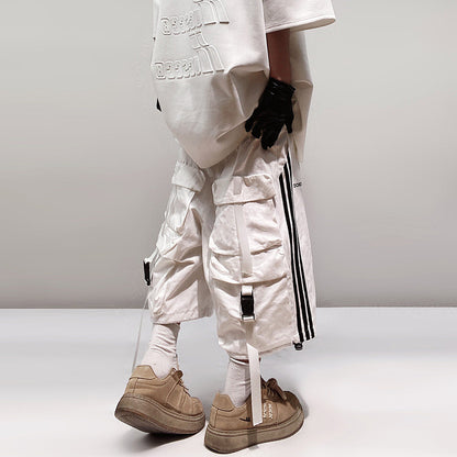 Pocket Design Wide-leg Cropped Cargo Pants WN23660-K