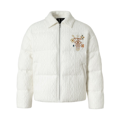 Embroidery Quilted Puffer Jacket WN23232