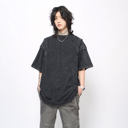 Washed Damage Oversize Short Sleeve T-Shirt WN24412