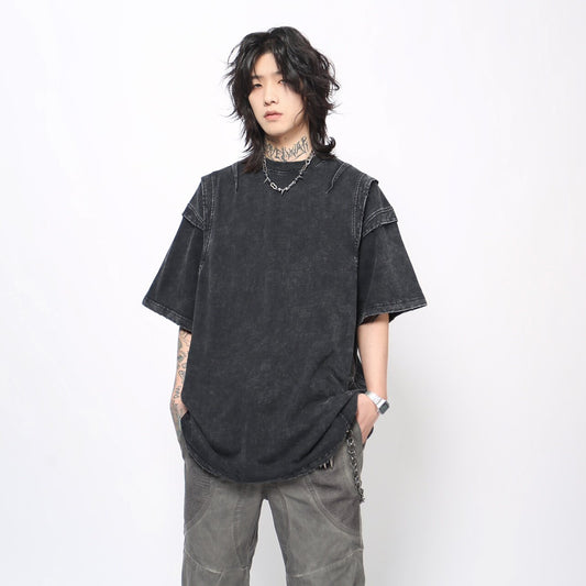 Washed Damage Oversize Short Sleeve T-Shirt WN24412