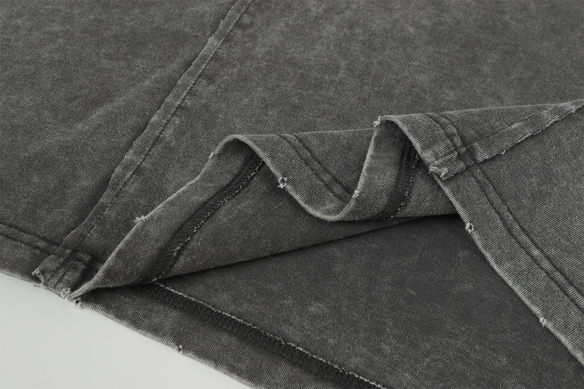 Washed Frayed Pullover Sweatshirt WN23029