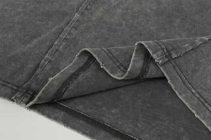 Washed Frayed Pullover Sweatshirt WN23029