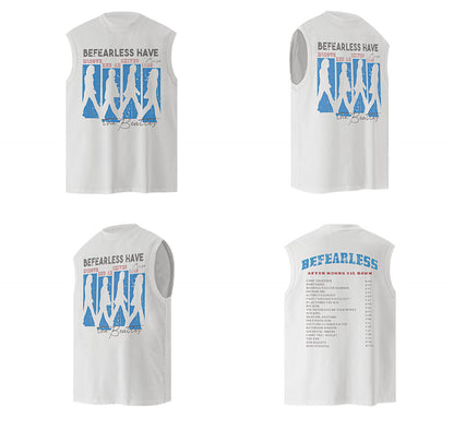 Washed Graphic Letter Sleeveless T-Shirt WN26171