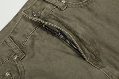 Washed Multi Pocket Curved Cargo Pants WN26016