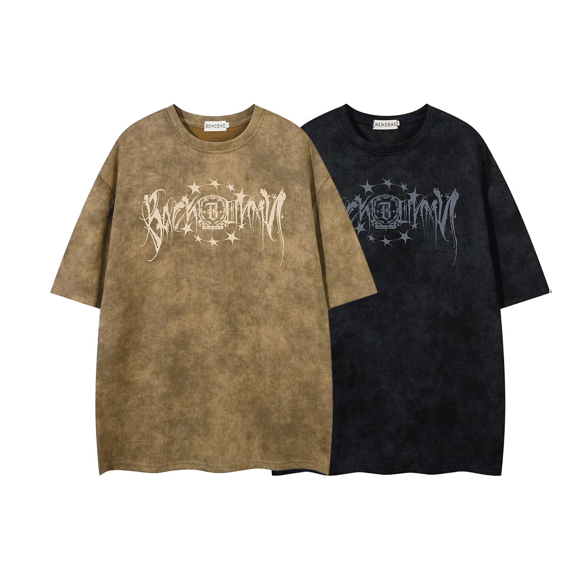 Washed Letter Print Short Sleeve T-Shirt WN25779