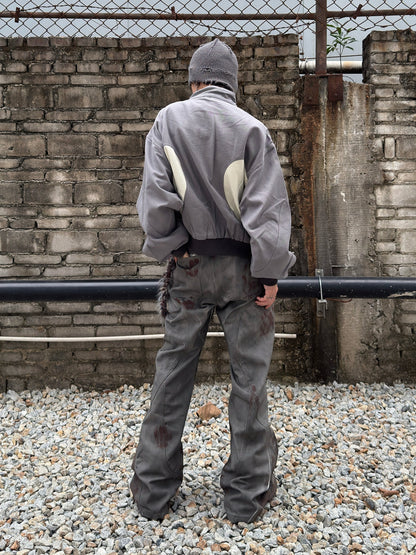 Colorblock Sporty Canvas Jacket WN22985