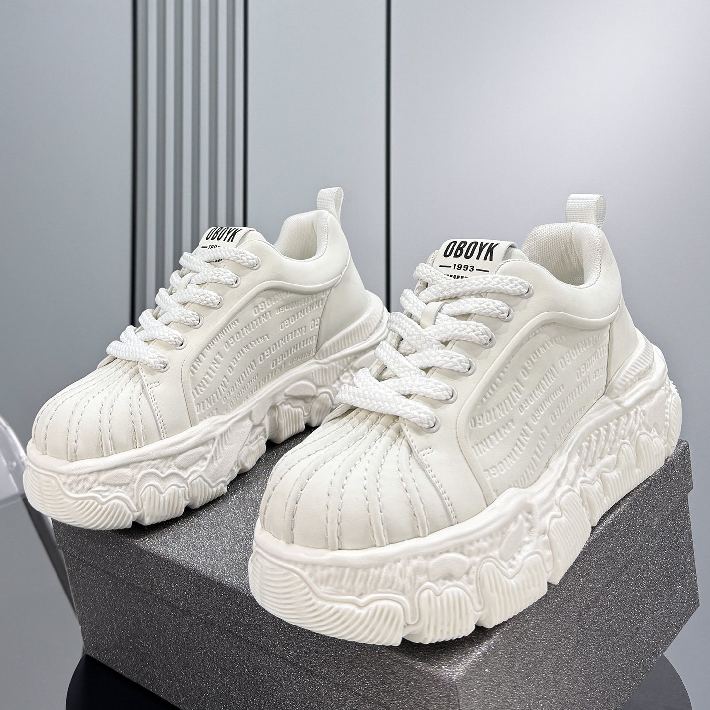 Shell Toe Embossed Chunky Sole Sneakers WN24665