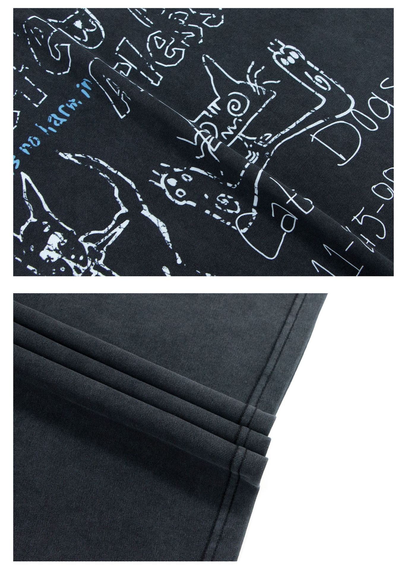 Washed Graffiti Print Short Sleeve T-Shirt WN26216