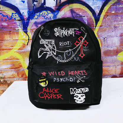 Hand-drawn Graffiti Embroidery Detail Backpack WN16020