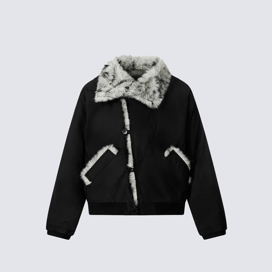 Fake Fur Trim Short Puffer Jacket WN27935