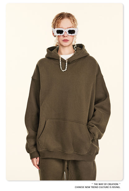 Fleece Lining Oversize Hoodie & Fleece Lining Sweatpants WN9960