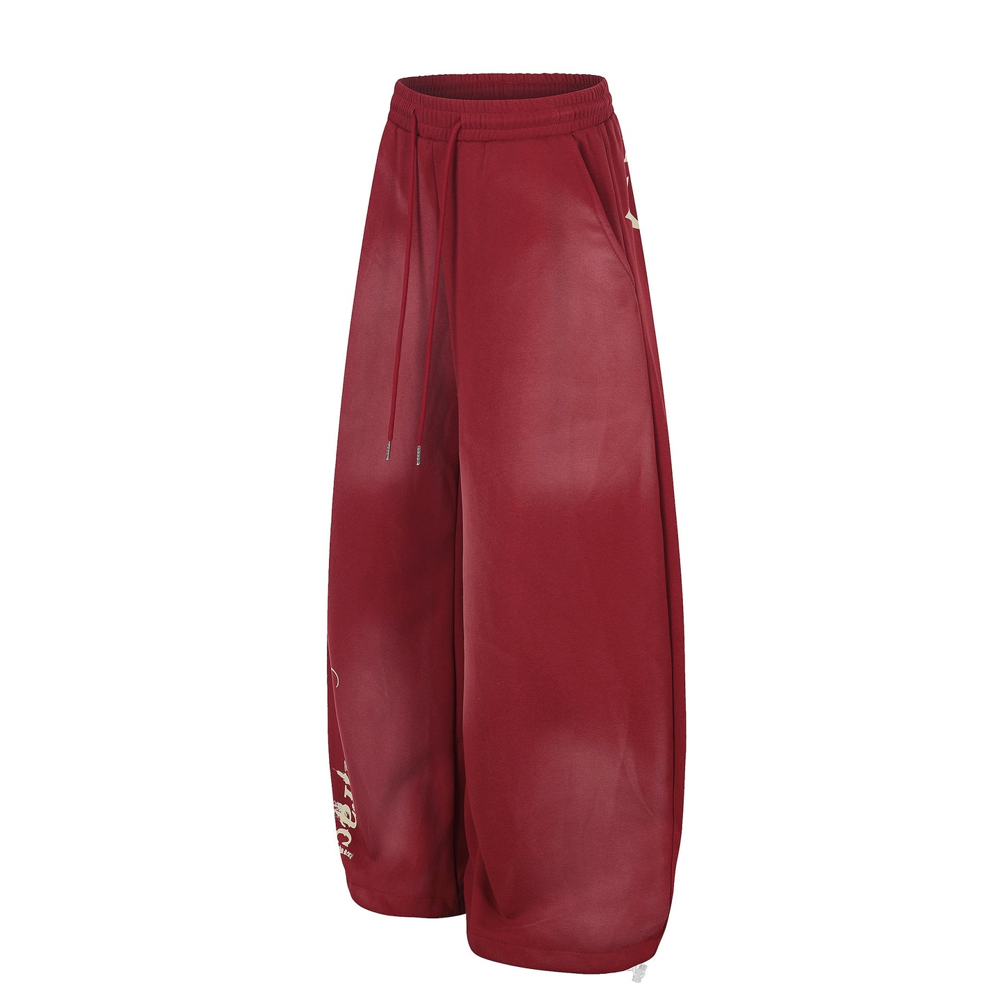 Washed Gradient Logo Print Wide Leg Sporty Pants WN25526