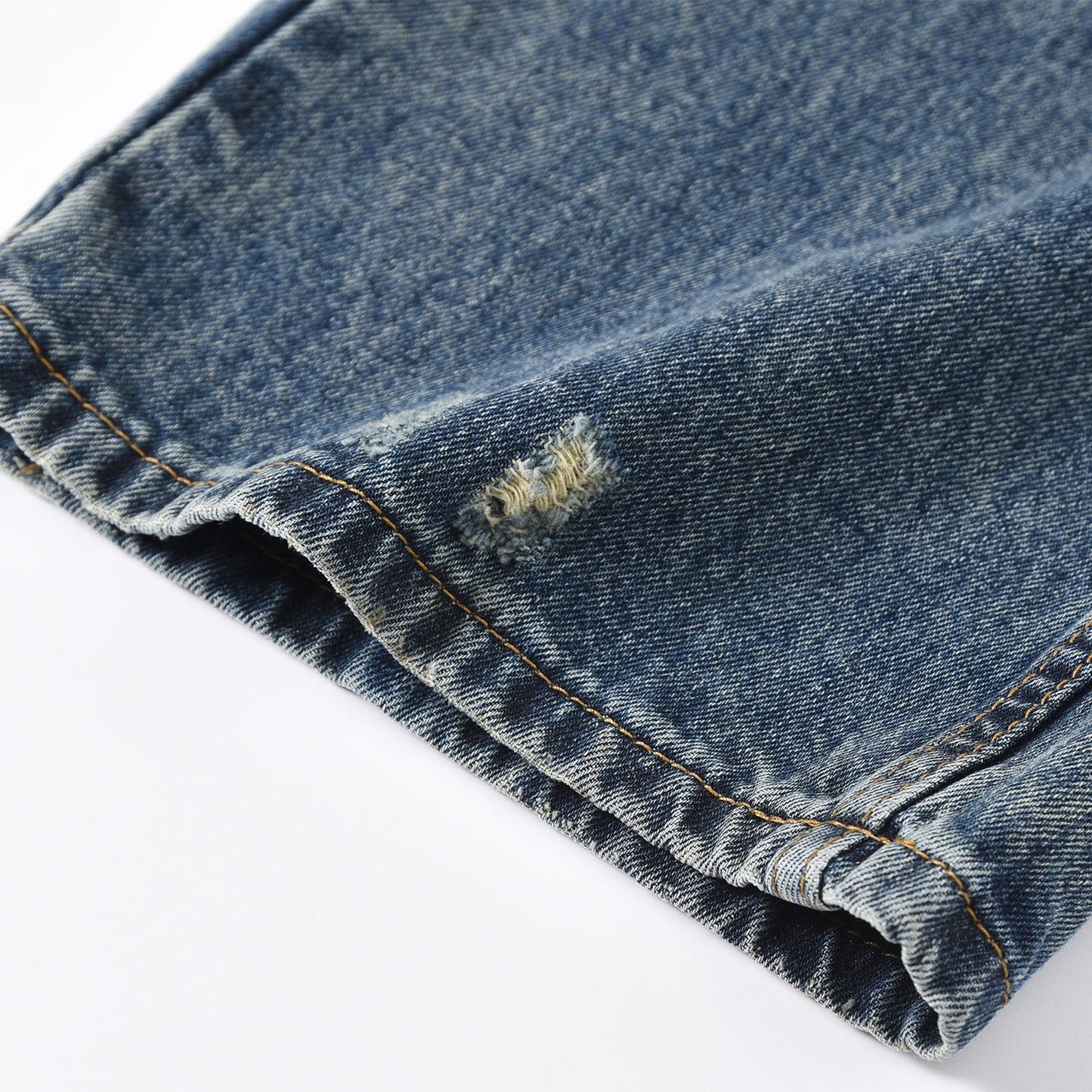 Paint Damage Straight Denim Jeans WN25935