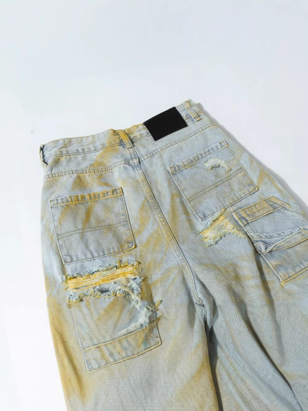Double Waist Ripped Frayed Wide Leg Half Pants WN27873