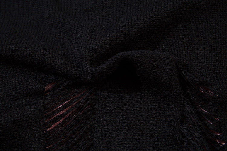 Damage Cutout Knit Sweater WN11444