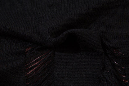 Damage Cutout Knit Sweater WN11444