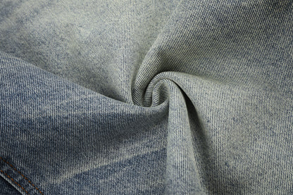 Washed Whisker Denim Half Jeans WN25790