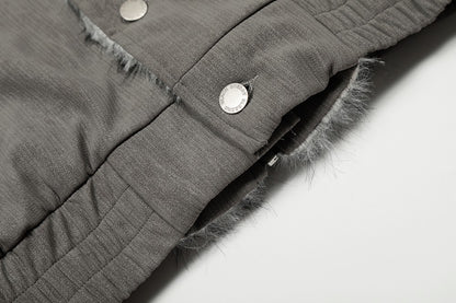 Fake Fur Collar Cuff Detail Jacket WN27963