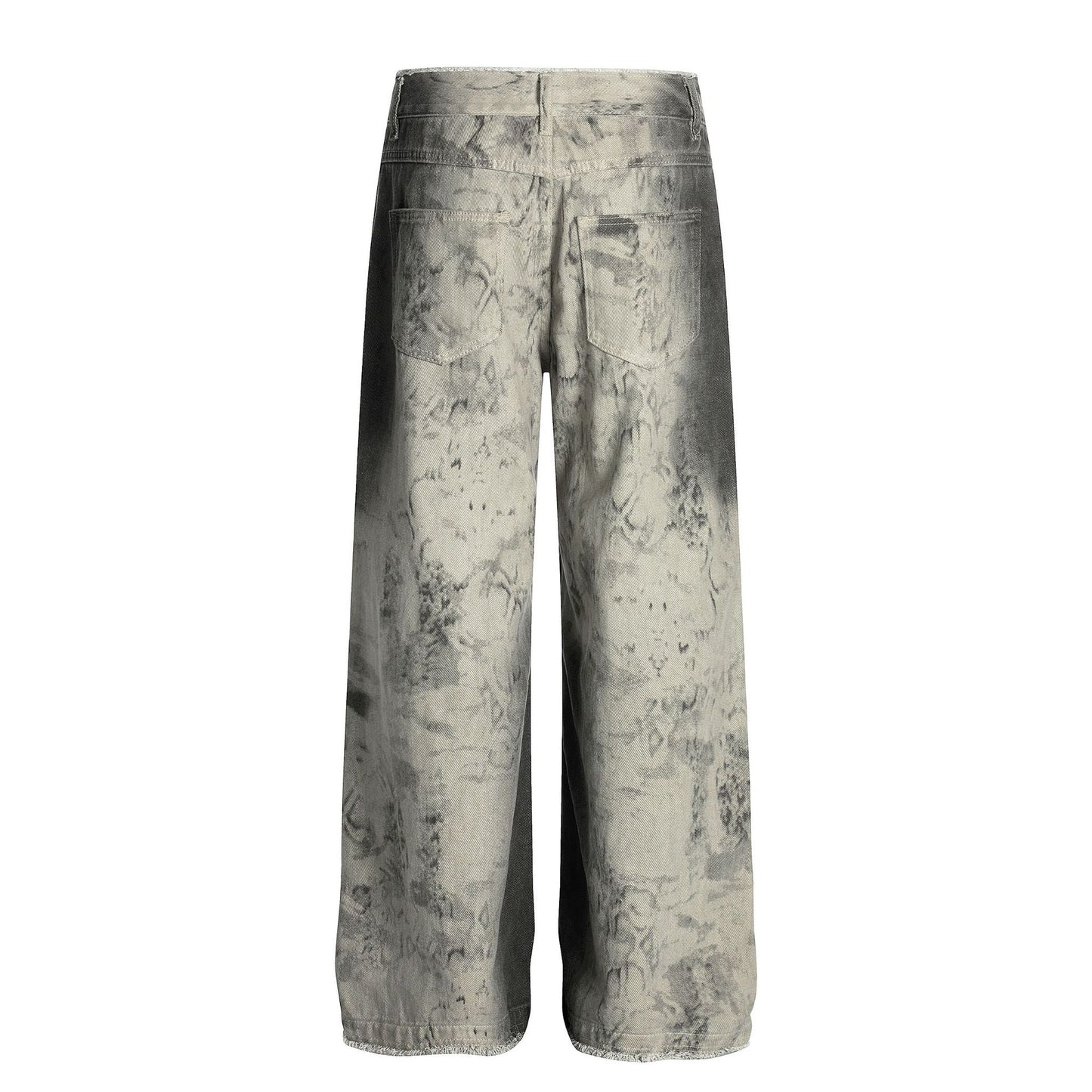 Paint Washed Wide Leg Denim Jeans WN25950