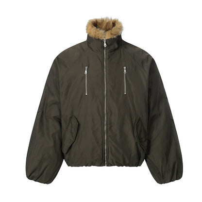 Fake Fur Collar Zipper Puffer Jacket  WN21870