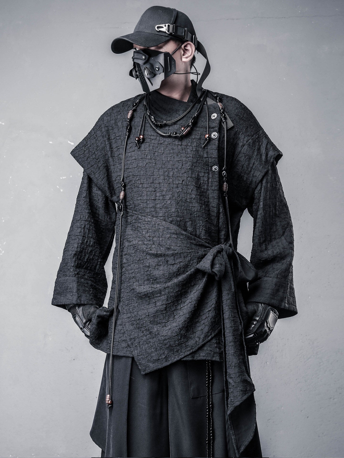 Deconstruct Fake Layered Strap Long Sleeve Shirt WN22526