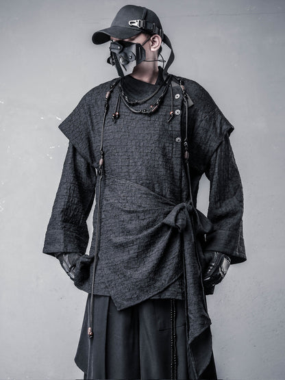 Deconstruct Fake Layered Strap Long Sleeve Shirt WN22526