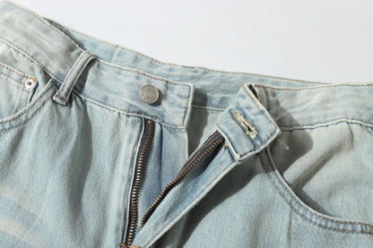 Washed Whisker Wide Leg Denim Jeans WN25873