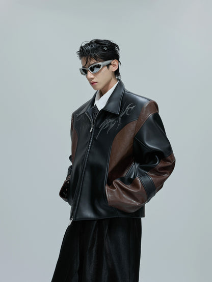 Crocodile-Pattern PU Leather Short Jacket WN21686