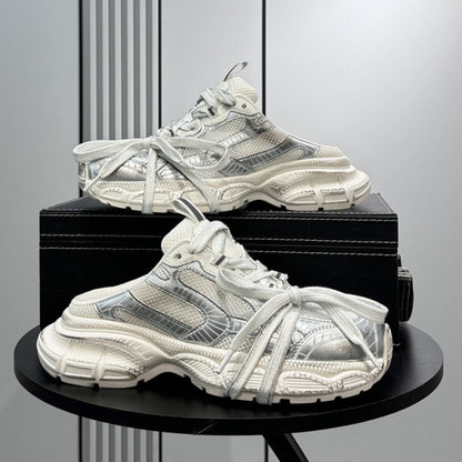 Metallic Panel Rope Lace Slip-On Shoes WN24630