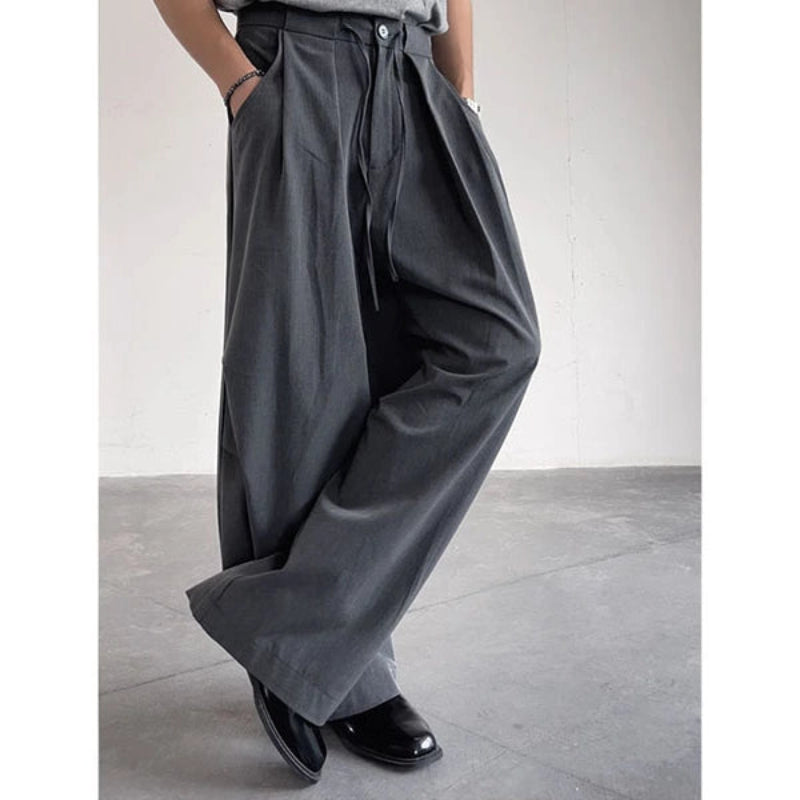 Curved Blade Wide Leg Dragging Trousers WN19330