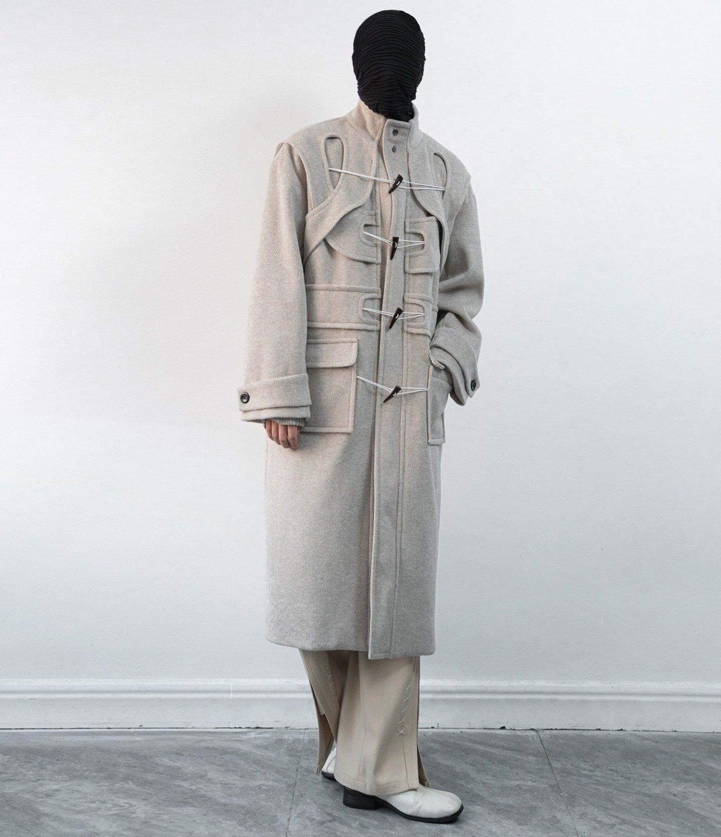 Layered Toggle Closure Long Coat WN23634