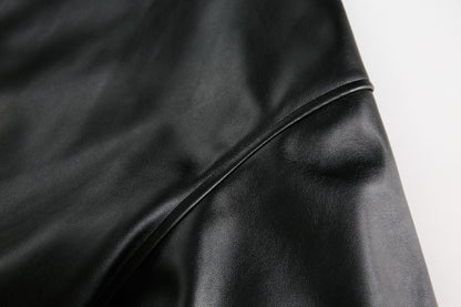 Fake Fur Lining Hooded PU Leather Jacket WN28066