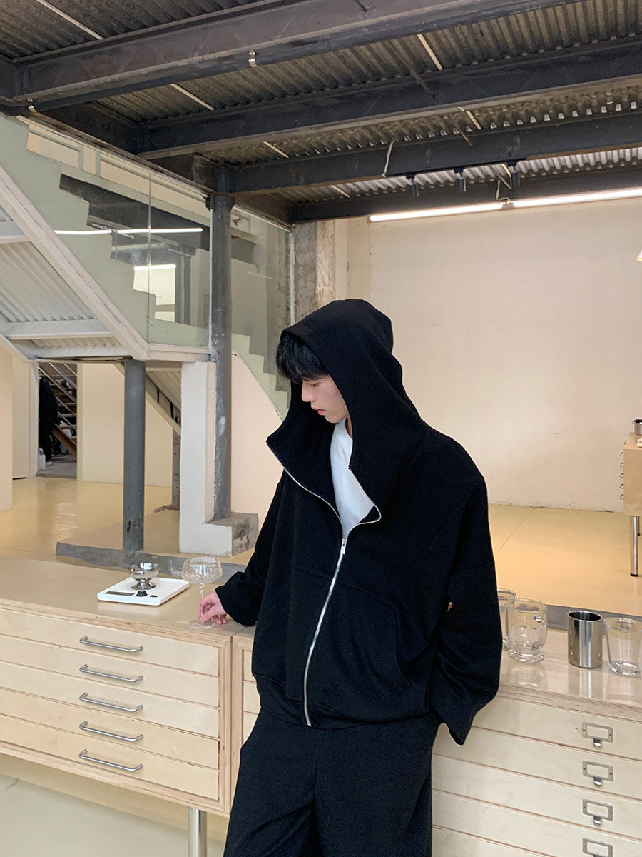 Zipper Hoodie & Wide Leg Sweatpants Setup WN24930