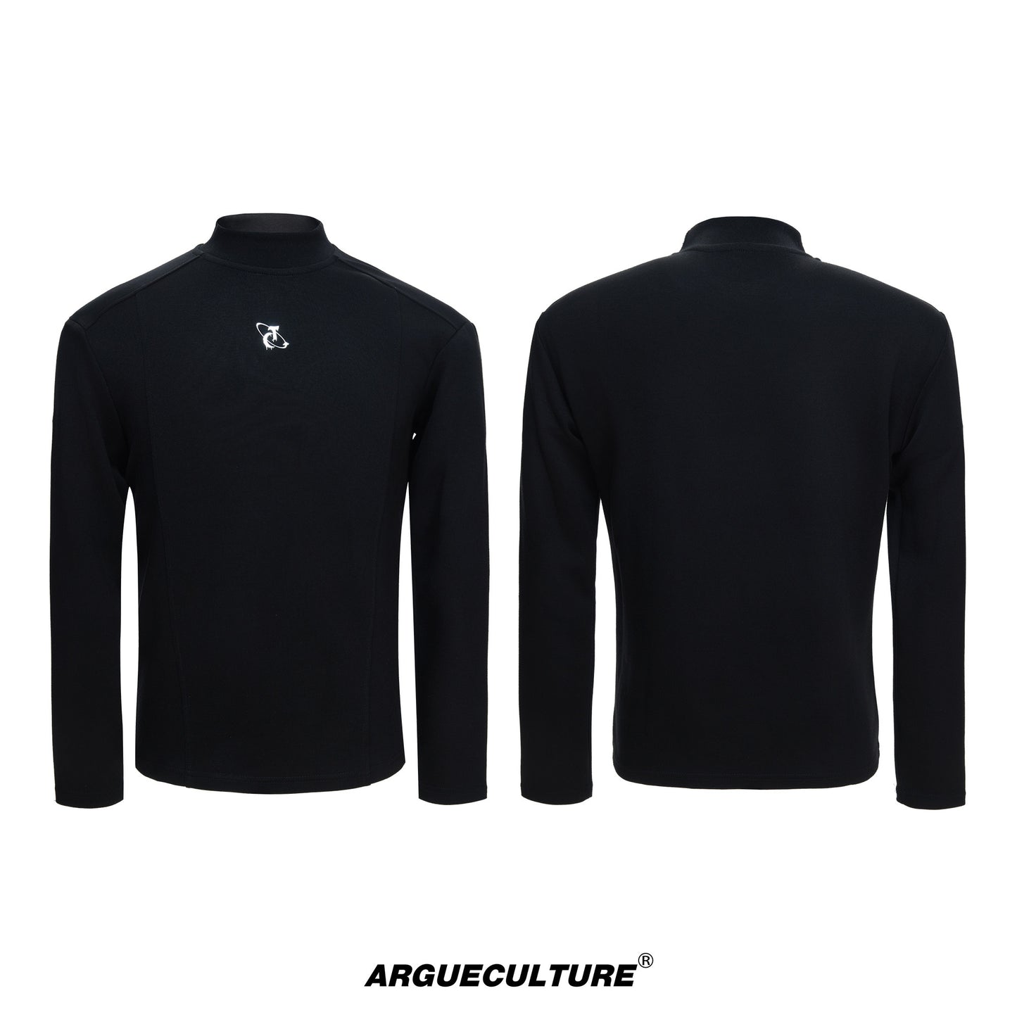 Semi-High-Neck Slim Long Sleeve T-Shirt WN23318