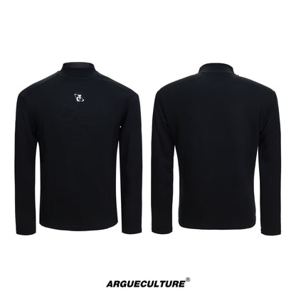 Semi-High-Neck Slim Long Sleeve T-Shirt WN23318