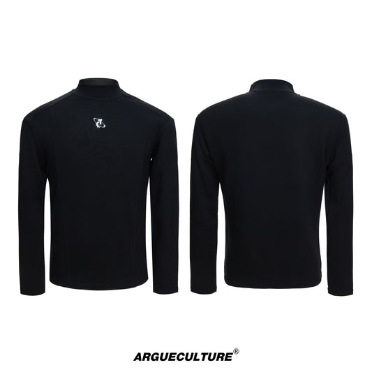 Semi-High-Neck Slim Long Sleeve T-Shirt WN23318