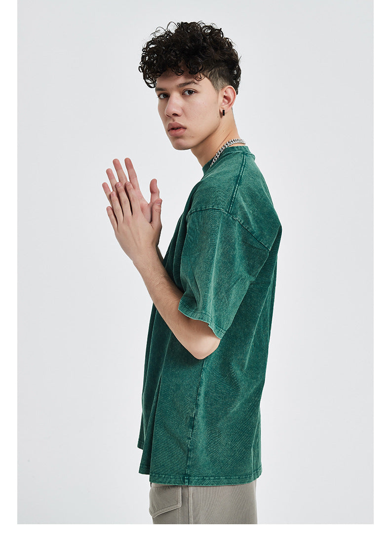 Vintage Dyed Oversize Short-sleeve T-shirt & Vintage Dyed Short Sweatpants Setup WN6631-K