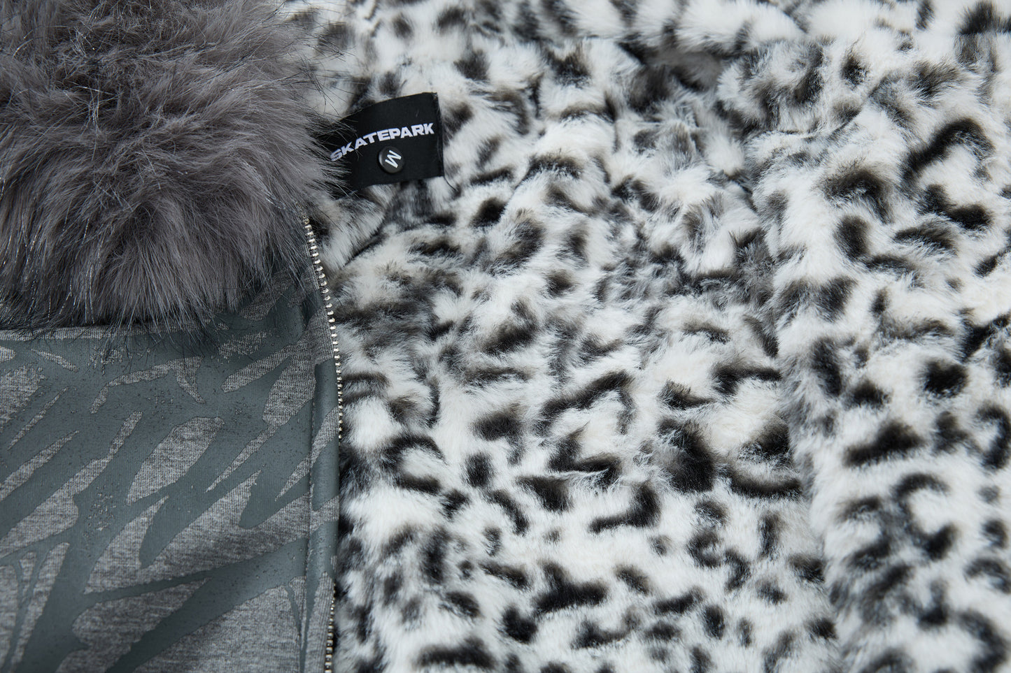 Fake Fur Collar Leopard Print Padded Jacket WN23076