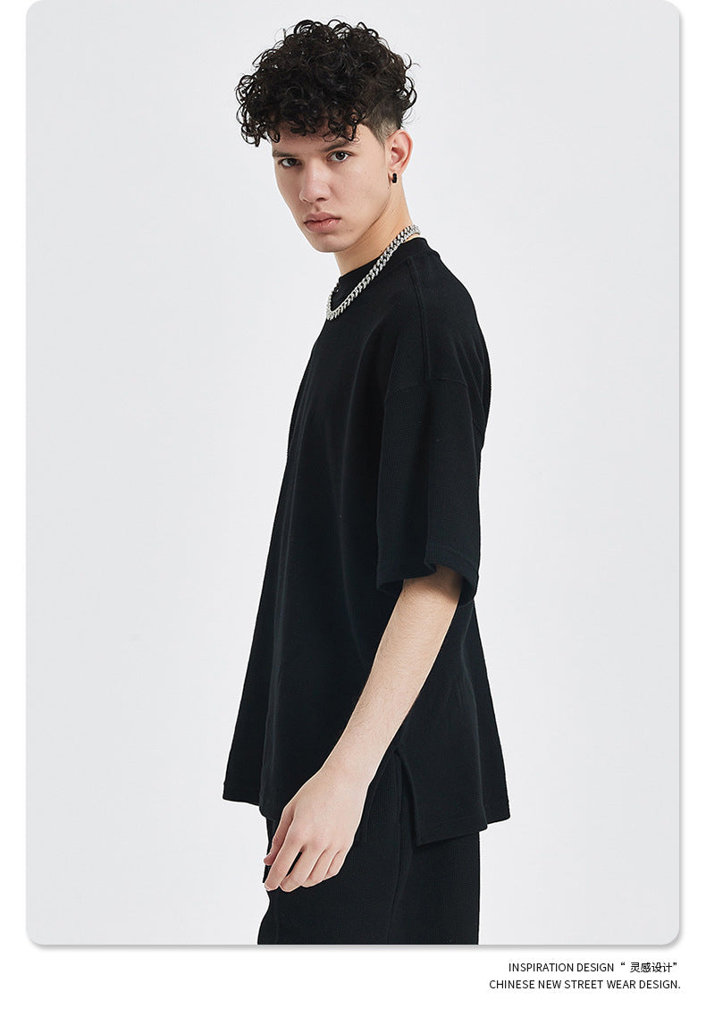 Oversize Waffle Short-sleeve T-shirt & Waffle Short Pants Setup WN6627