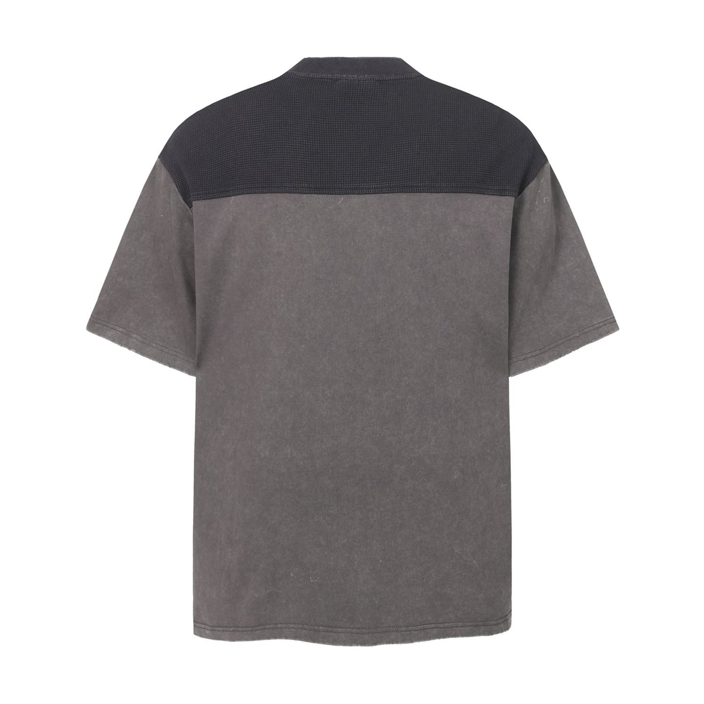 Waffle Panel Zip Design Short Sleeve T-Shirt WN26751