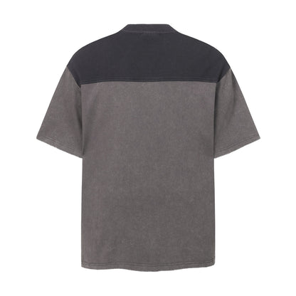 Waffle Panel Zip Design Short Sleeve T-Shirt WN26751