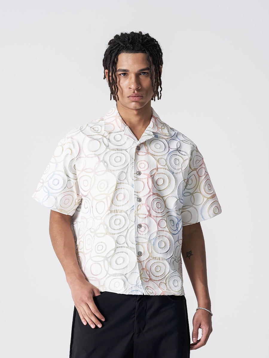 Polka Dot Print Short Sleeve Shirt WN17460