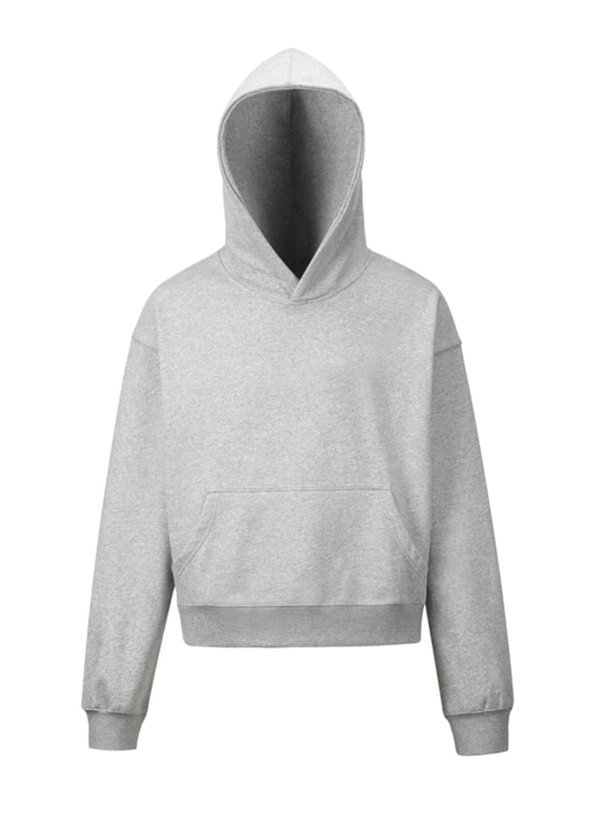 Short Length Oversize Plain Pullover Hoodie WN24401