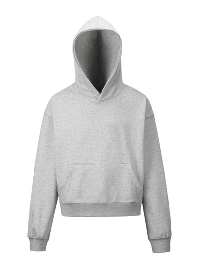 Short Length Oversize Plain Pullover Hoodie WN24401