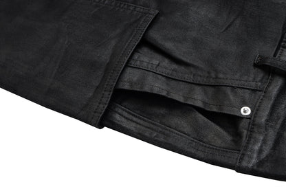 Washed Coating Cargo Pocket Denim Half Pants WN25714