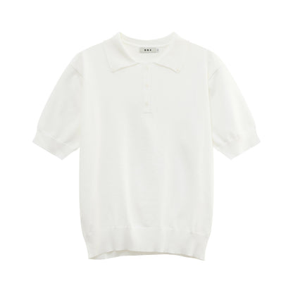 Button Collar Knit Short Sleeve T-Shirt WN24912