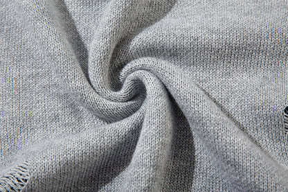 Spray Paint Cross Hole Kint Sweater WN11259