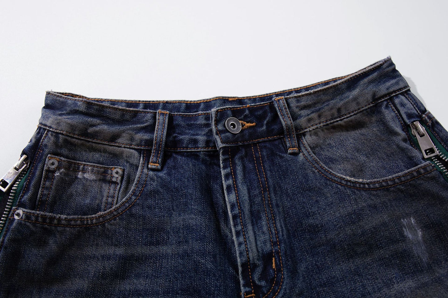 Panel Wash Wide Leg Denim Jeans WN23107