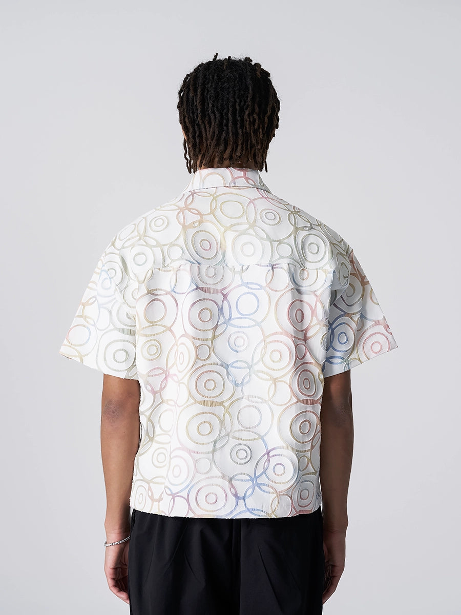 Polka Dot Print Short Sleeve Shirt WN17460